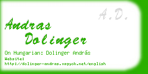 andras dolinger business card